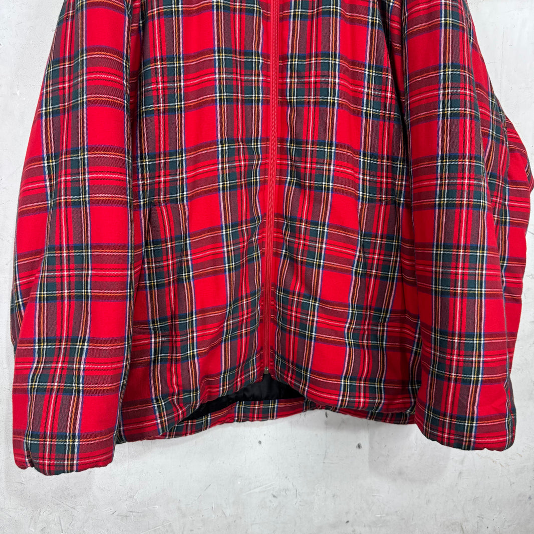 Balenciaga Tartan Plaid Padded Jacket