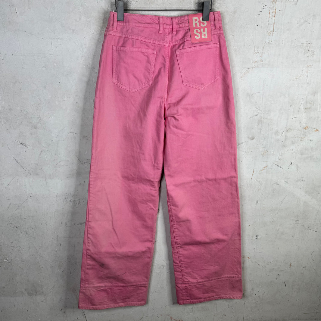 Raf Simons Pink Flared Baggy Double Knee Jeans