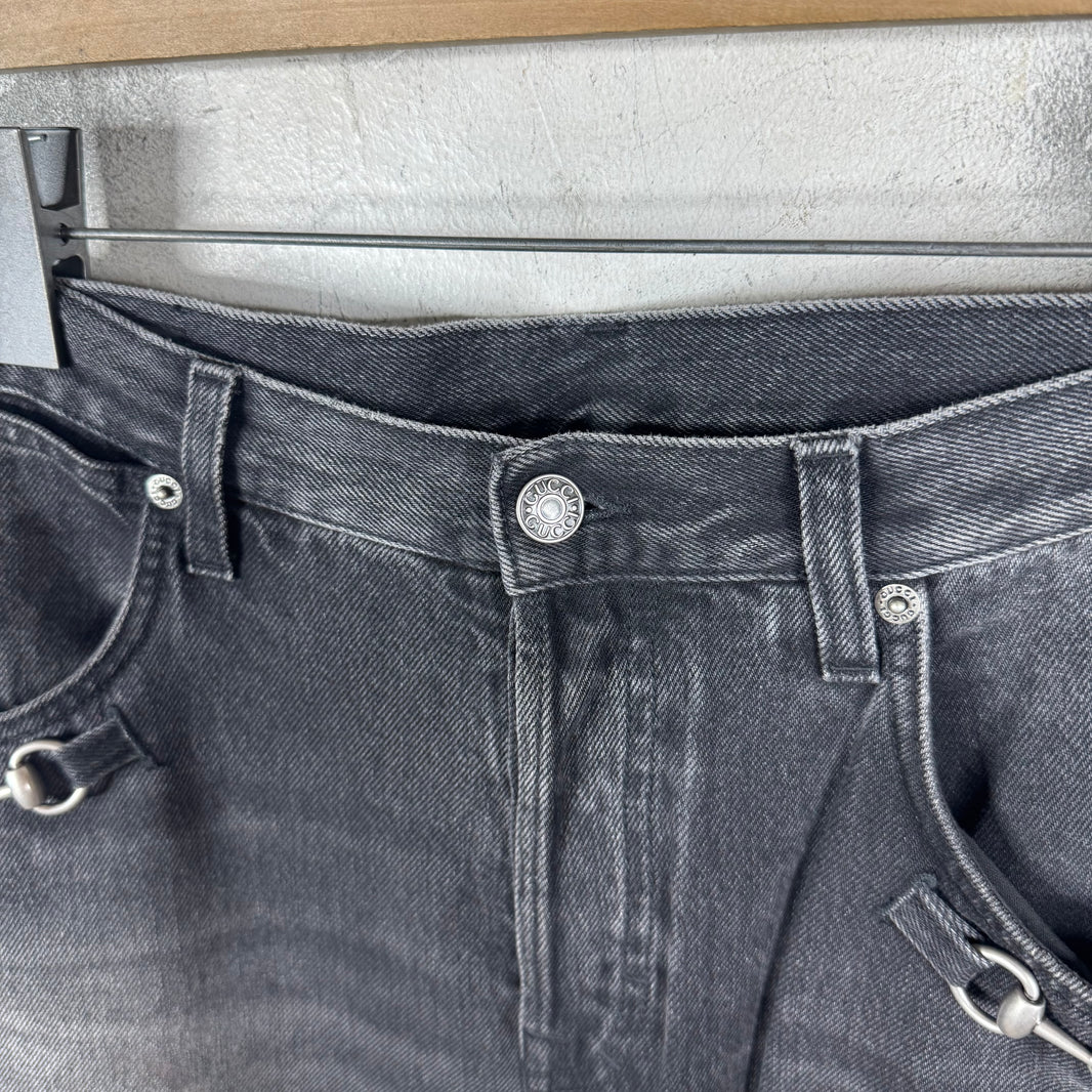 Gucci Washed Black Horsebit Jeans