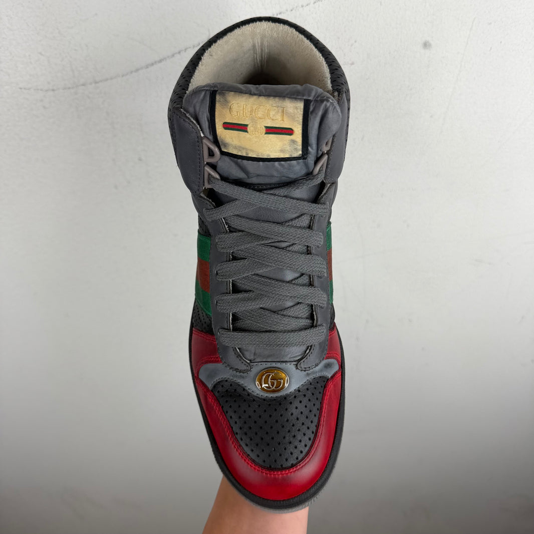 Gucci Distressed Hi-Top Screener Sneakers