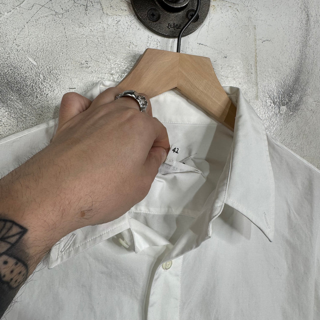 Margiela Cropped White Button-Up Shirt