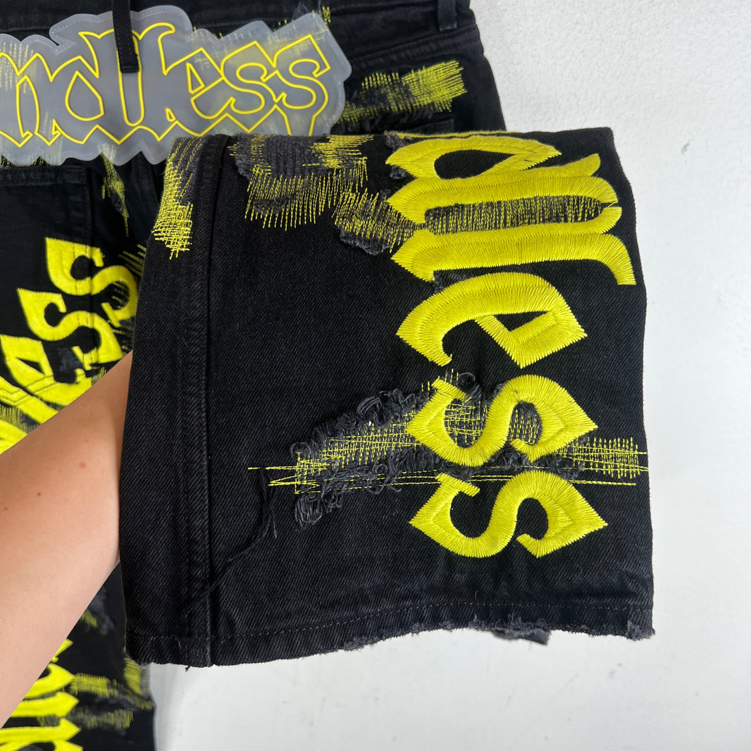 Endless Denim Yellow Logo Denim Jeans