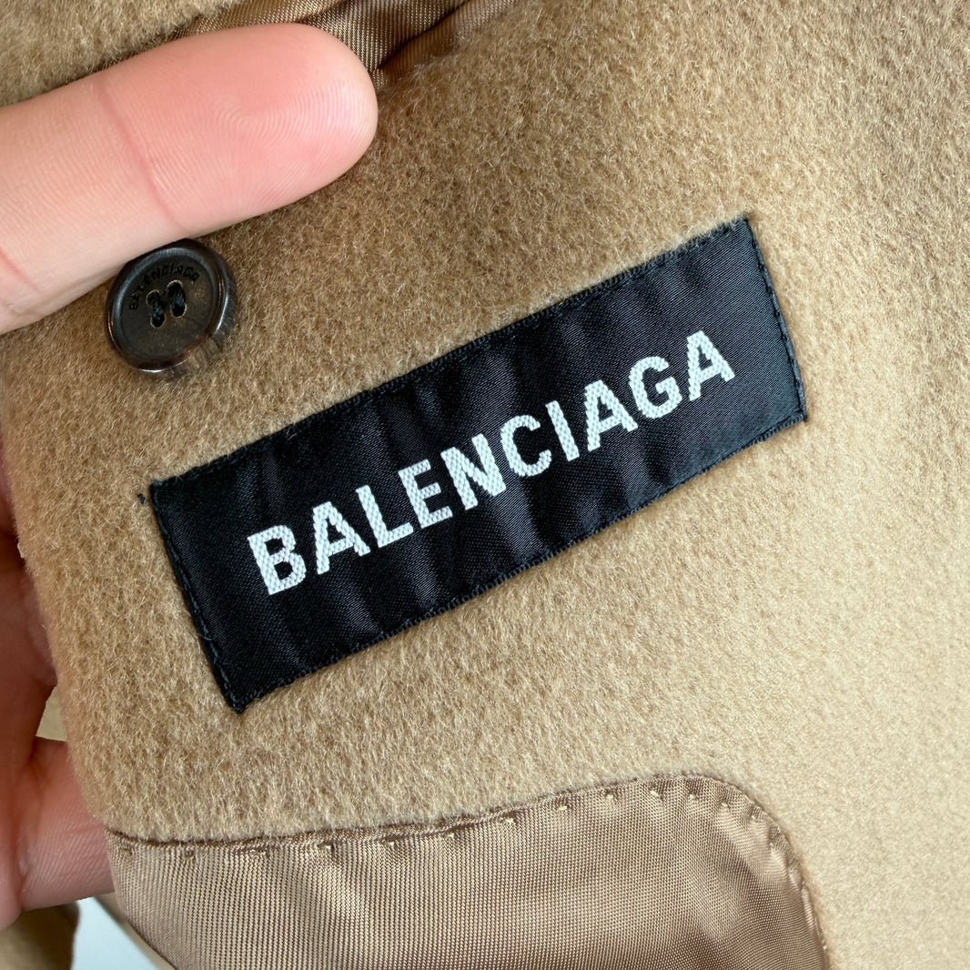 Balenciaga Wool/Cashmere Long Trench Coat