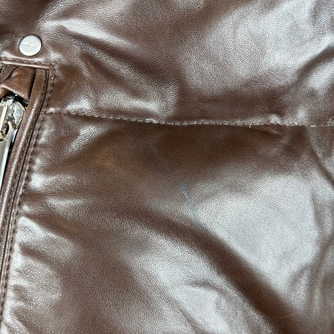 Ralph Lauren Lambskin Leather Puffer Vest