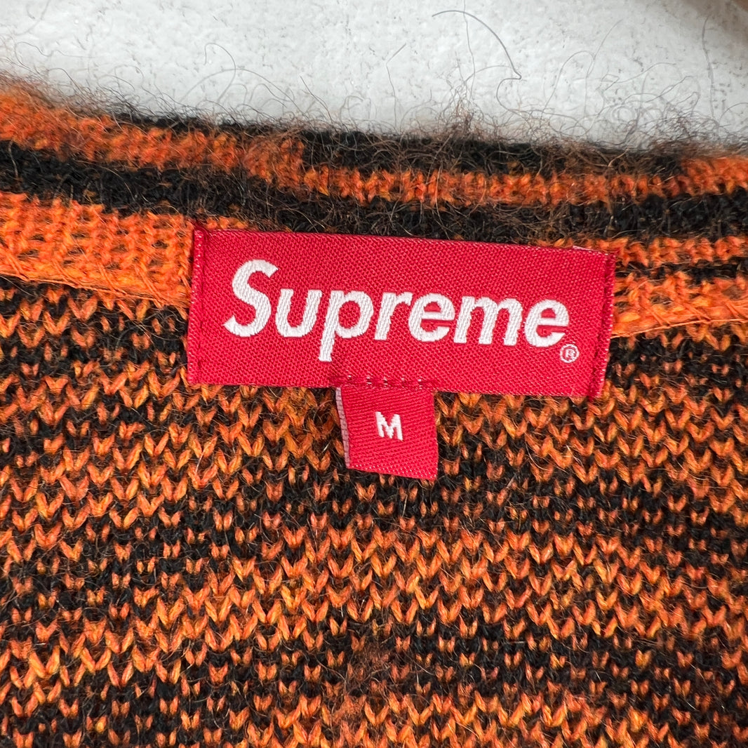 Supreme Orange Tiger Print Wool/Mohair Cardigan