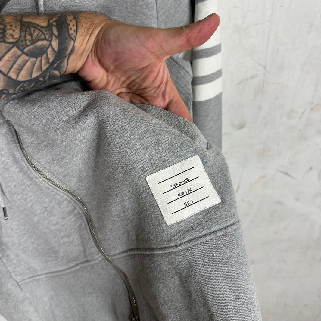 Thom Browne Grey Zipped Hoodie