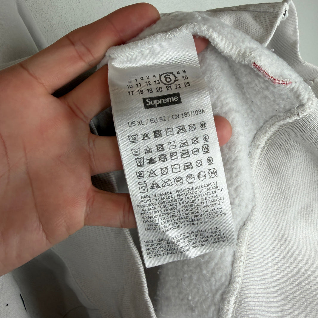 Supreme MM6 White Box Logo Zip-Up Hoodie