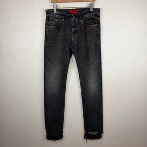 424 Black Distressed Skinny Jeans