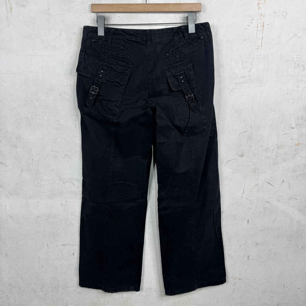 Armani Black Back Buckled Cargos