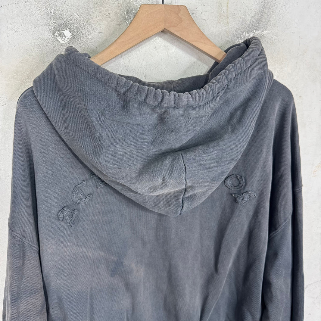 Acne Studios Grey Cropped Zip Up Hoodie