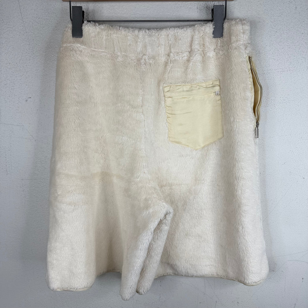 Jil Sander Fuzzy White Fleece Shorts