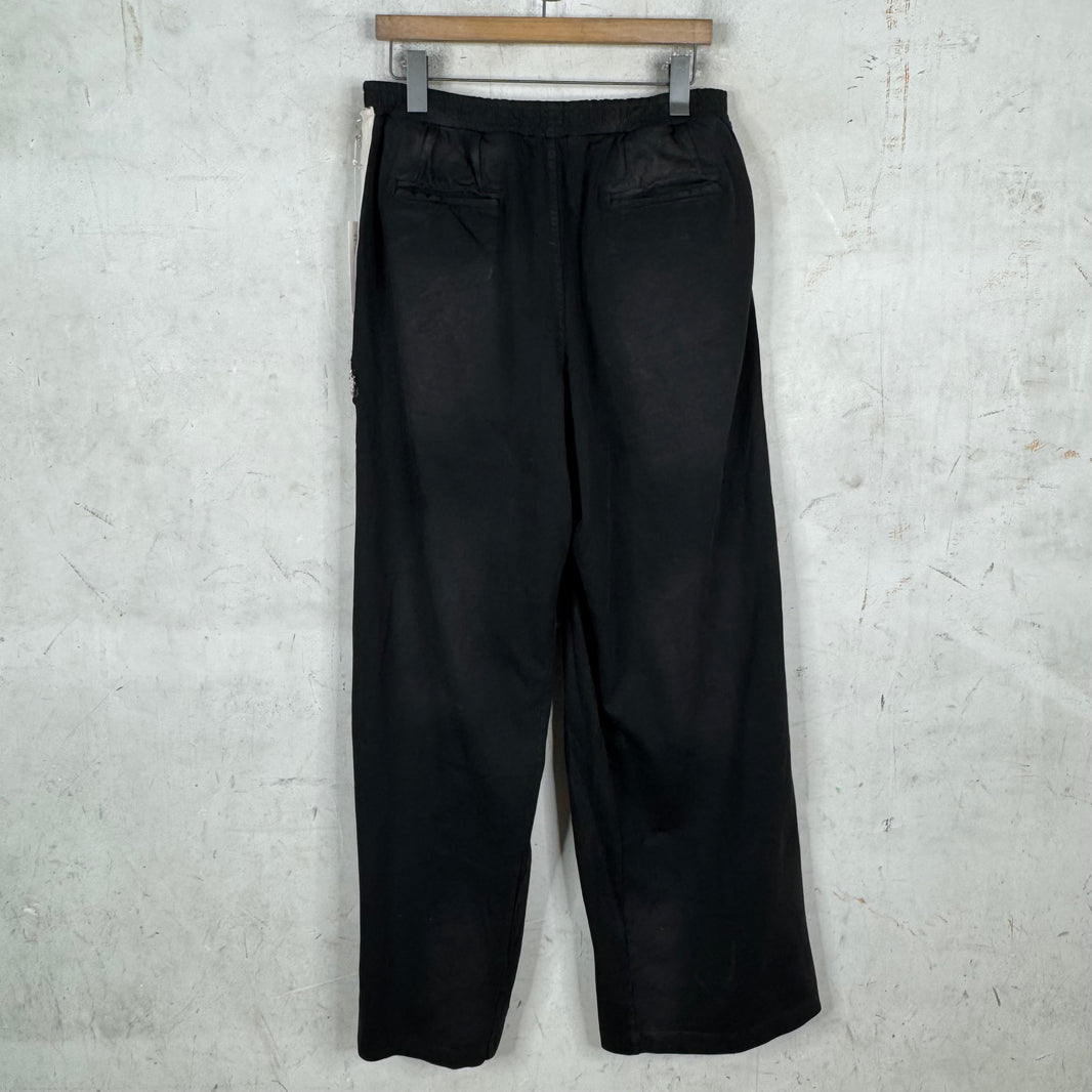 424 Black Stripped Ripped Sweatpants