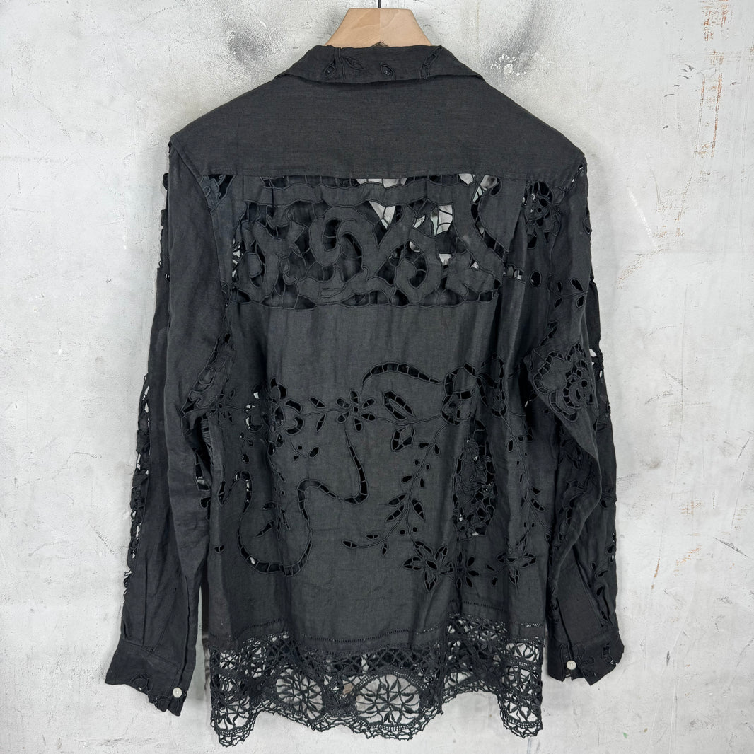 Bode Canvas Black Laced Shirt