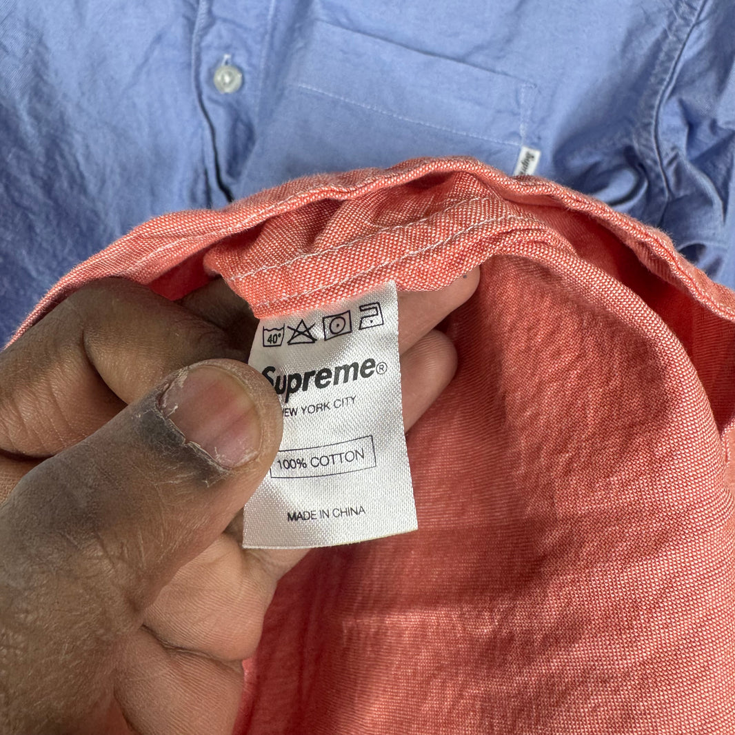Supreme Split ‘13 Blue Button Up Shirt