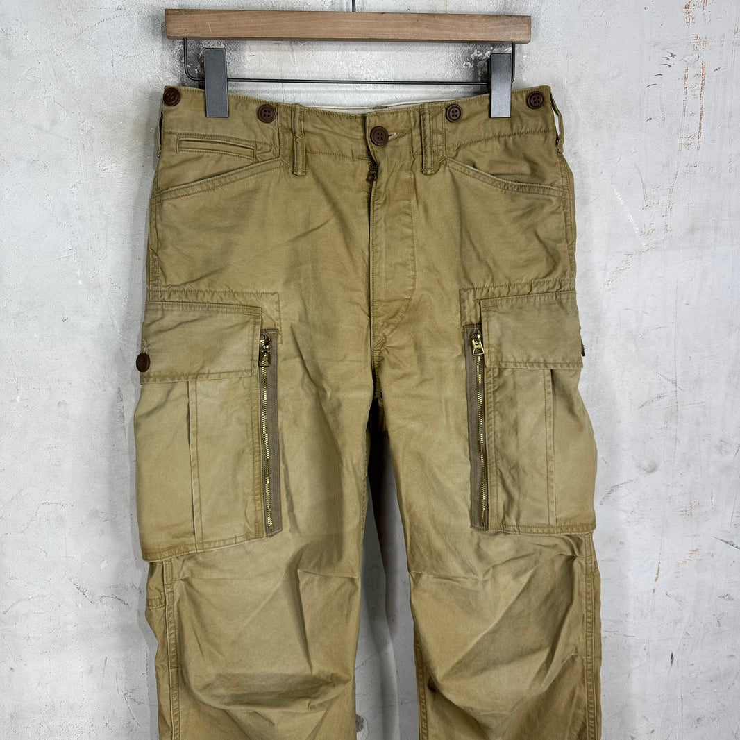 RRL Heavy Tan Zippered Cargos