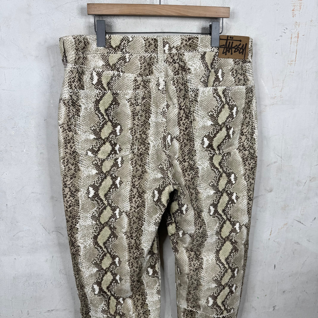 Stussy Snakeskin Embossed Leather Pants