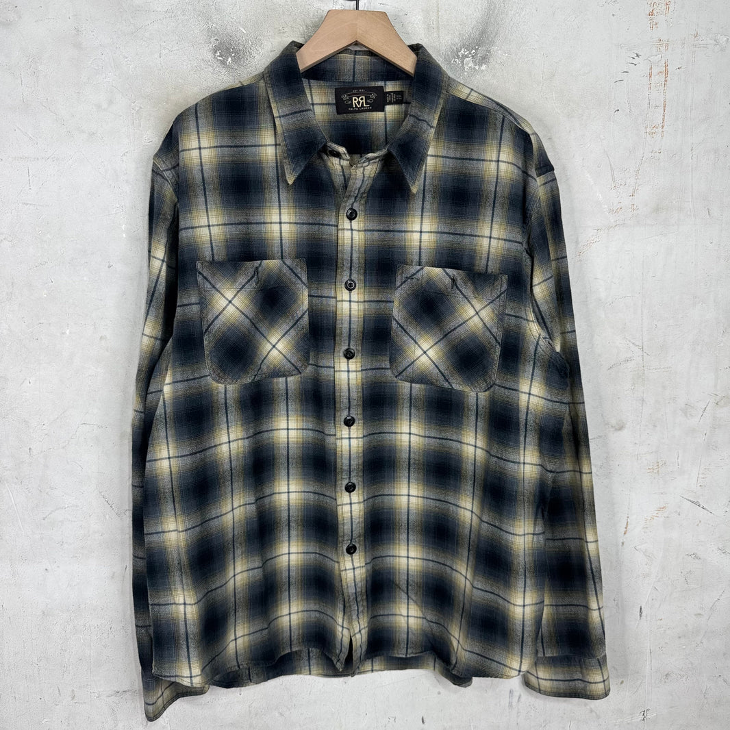 RRL Navy/Yellow Flannel Shirt
