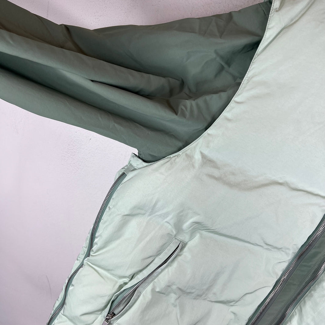 Jil Sander Green Hybrid Puffer Vest Jacket