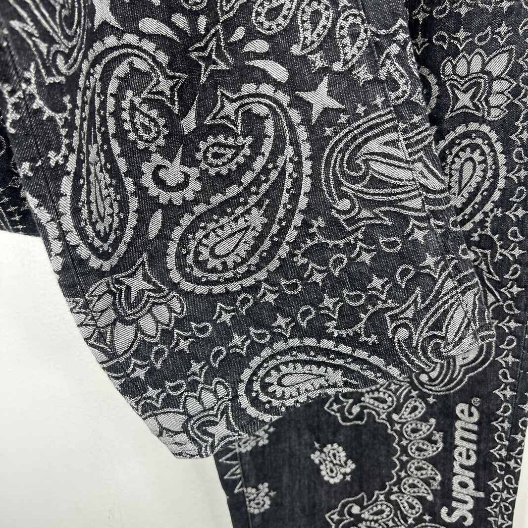 Supreme Black Paisley Jacquard Jeans