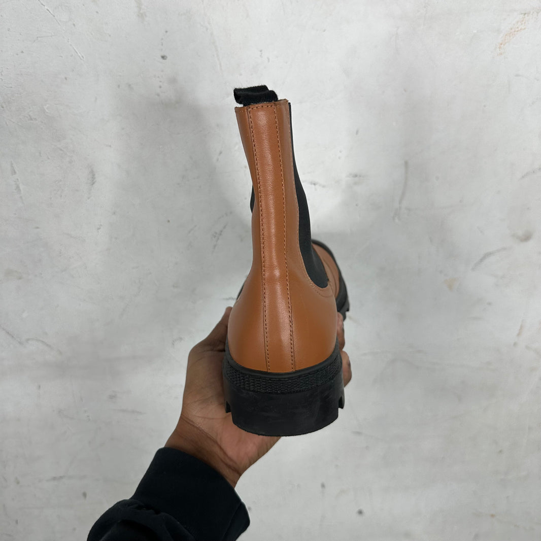 Loewe Orange Block Sole Chelsea Boots