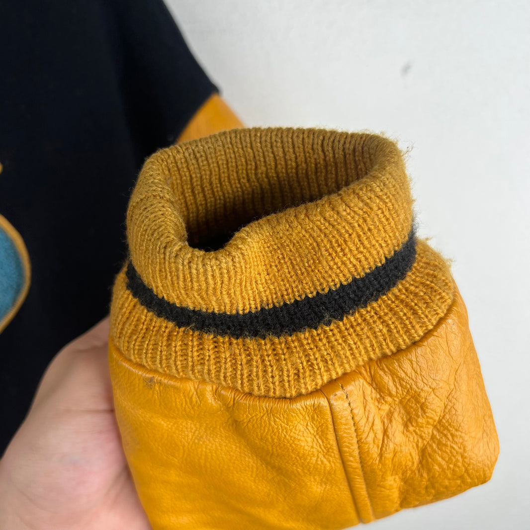 Stussy Big 4 Navy/Yellow Varsity Jacket