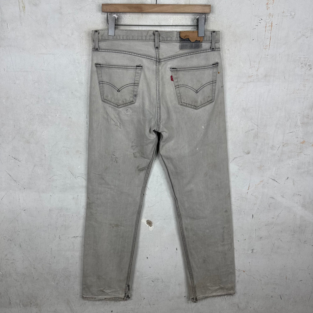 Vintage Levi's Grey Distressed Faded 501 Jeans