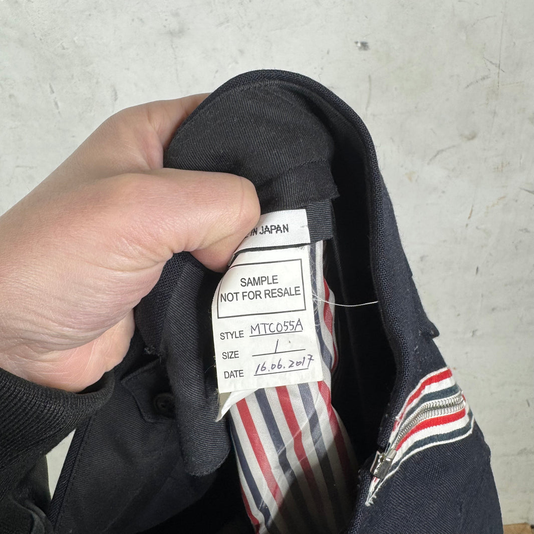Thom Browne Sample Navy Zip Trousers