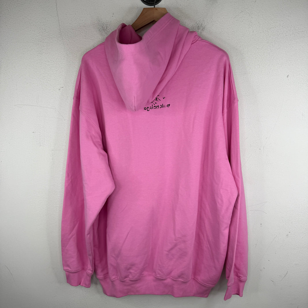 Balenciaga Pink Drawn 3B Logo Hoodie