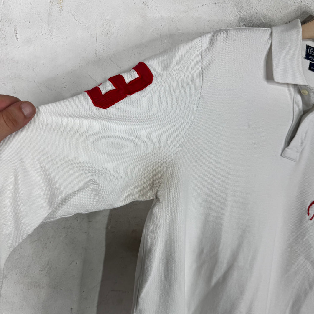 Ralph Lauren White Red Big Pony #3 L/S Polo