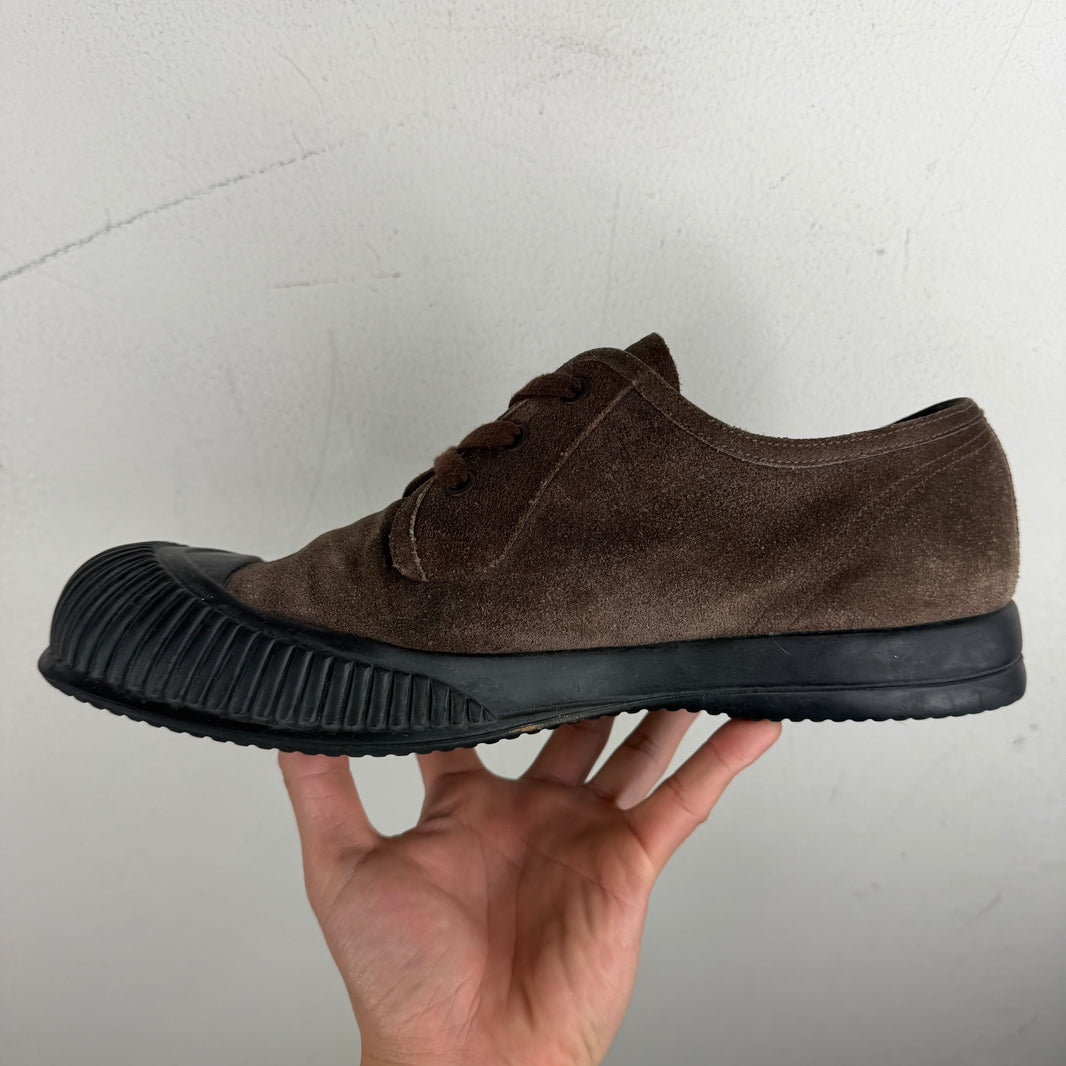 Prada Brown Suede Low Top Sneakers
