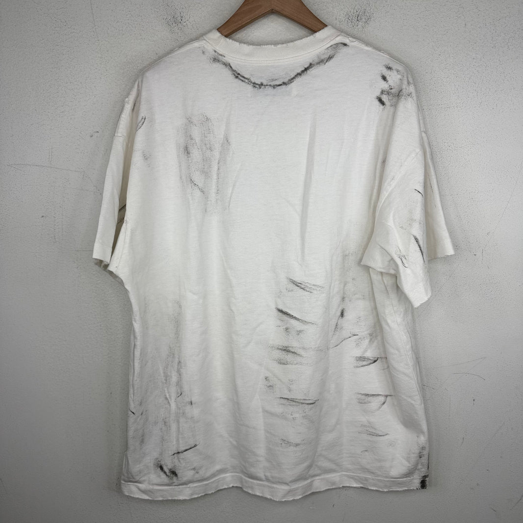 Satoshi Nakamoto Distressed White Logo T-Shirt