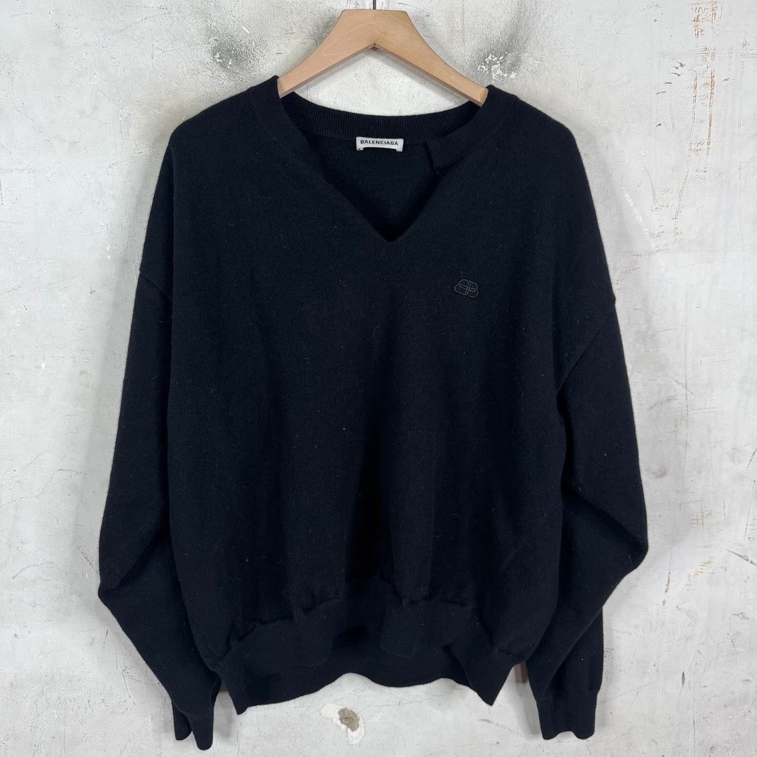 Balenciaga Wool BB V Cut Sweater
