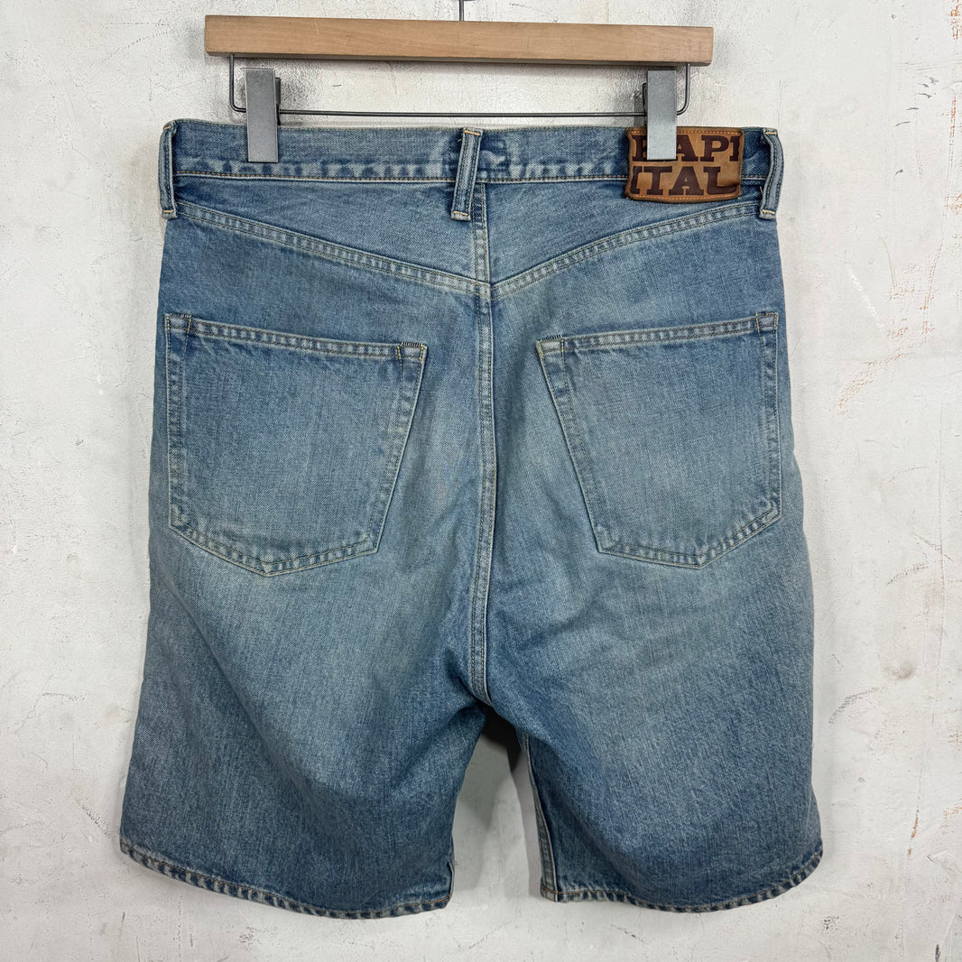 Kapital Rhinestone Studded Jean Shorts