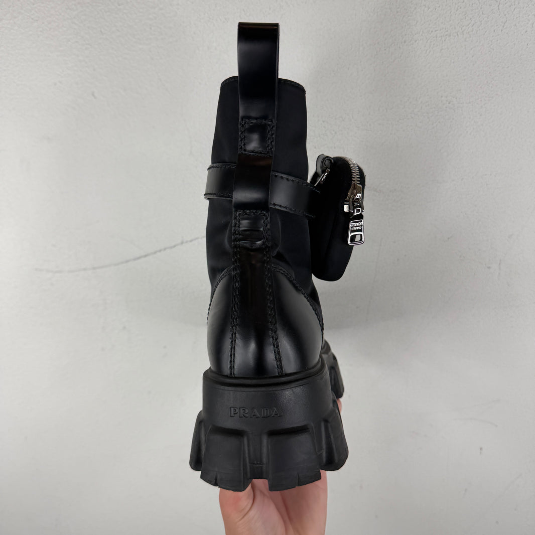 Prada Monolith Cargo Combat Boots