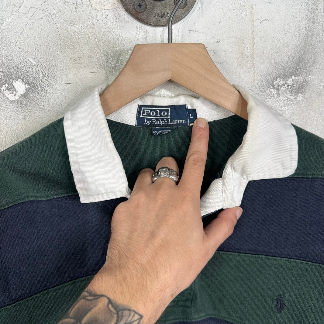 Ralph Lauren Green/Navy Striped Rugby