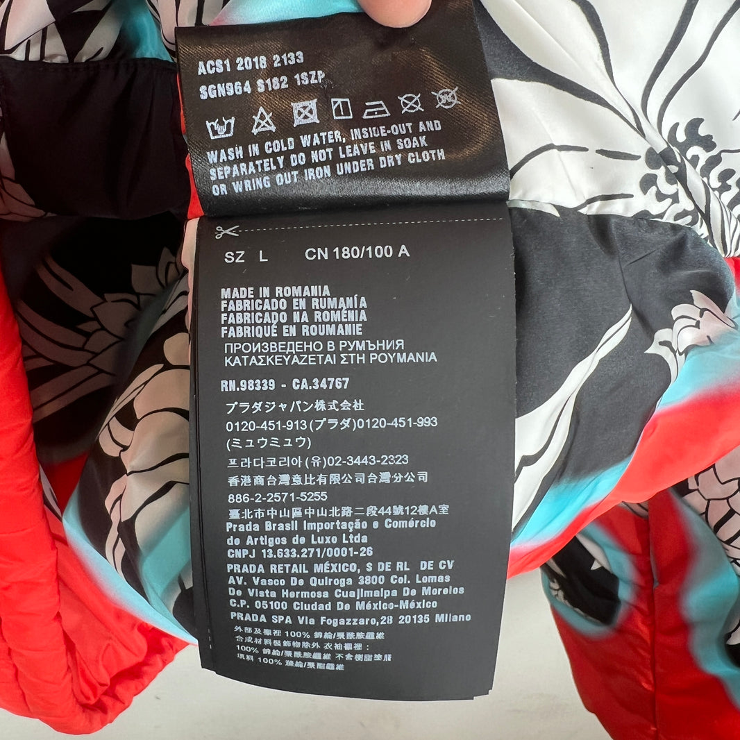 Prada Floral Flame Puffer Jacket