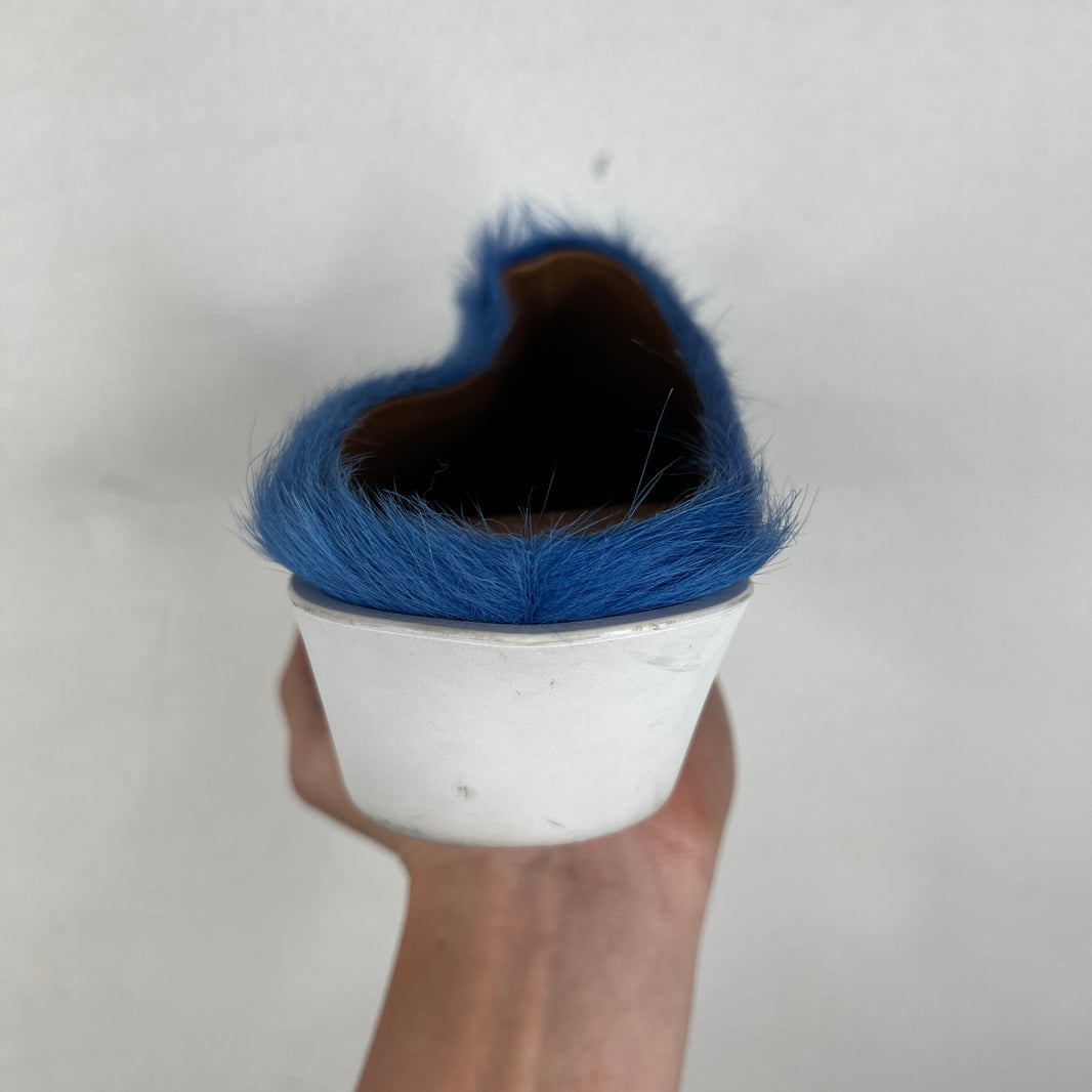 Marni Blue Calf Hair Loafers