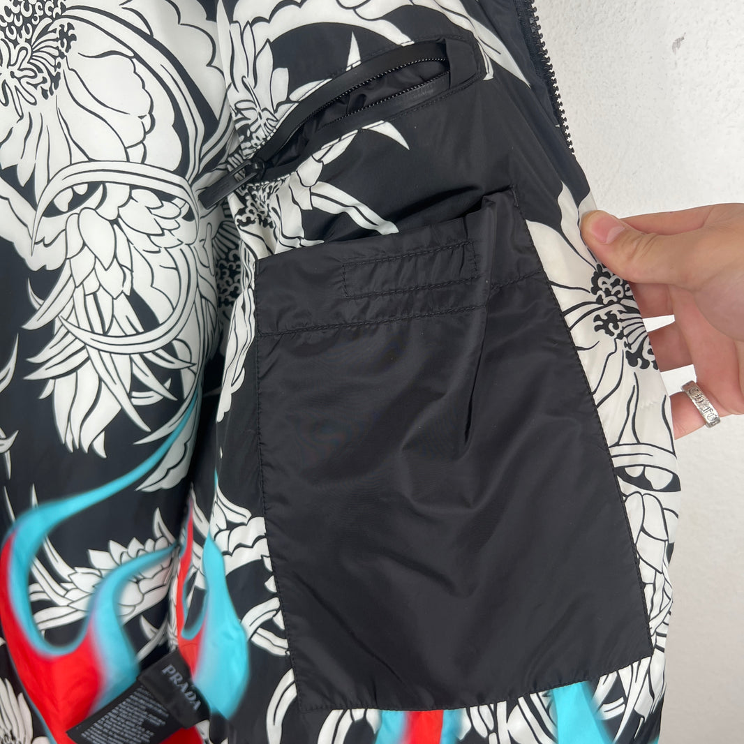 Prada Floral Flame Puffer Jacket