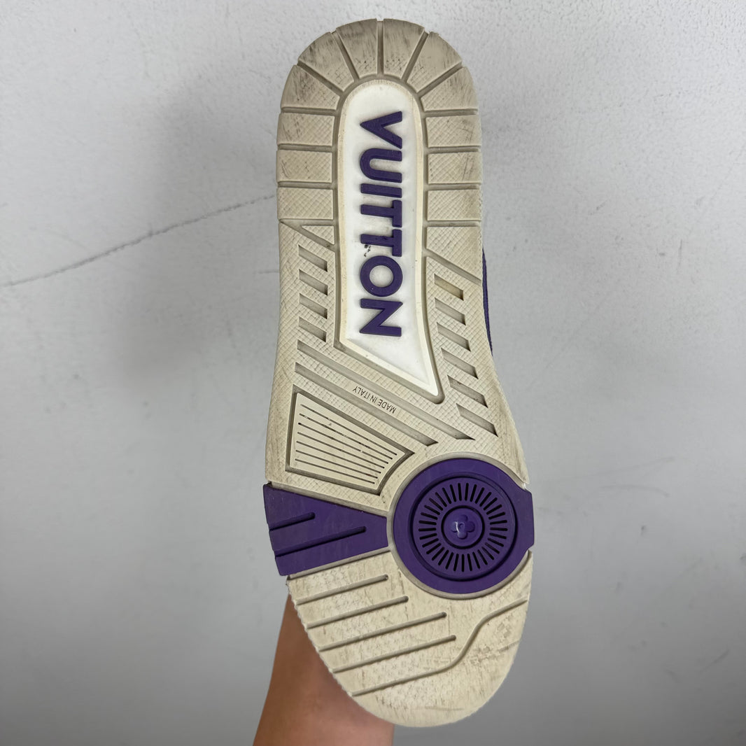 Louis Vuitton Purple/Cream Damier Trainers