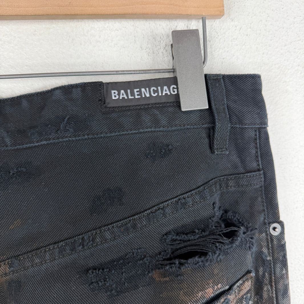 Balenciaga Mud Show Ripped Jeans