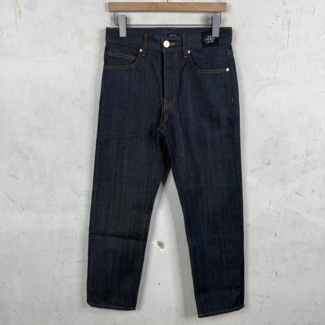 SR Studios Straight Legged Raw Denim Jeans