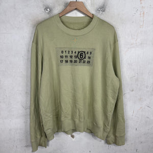 Margiela MM6 Tan Numbers Crewneck