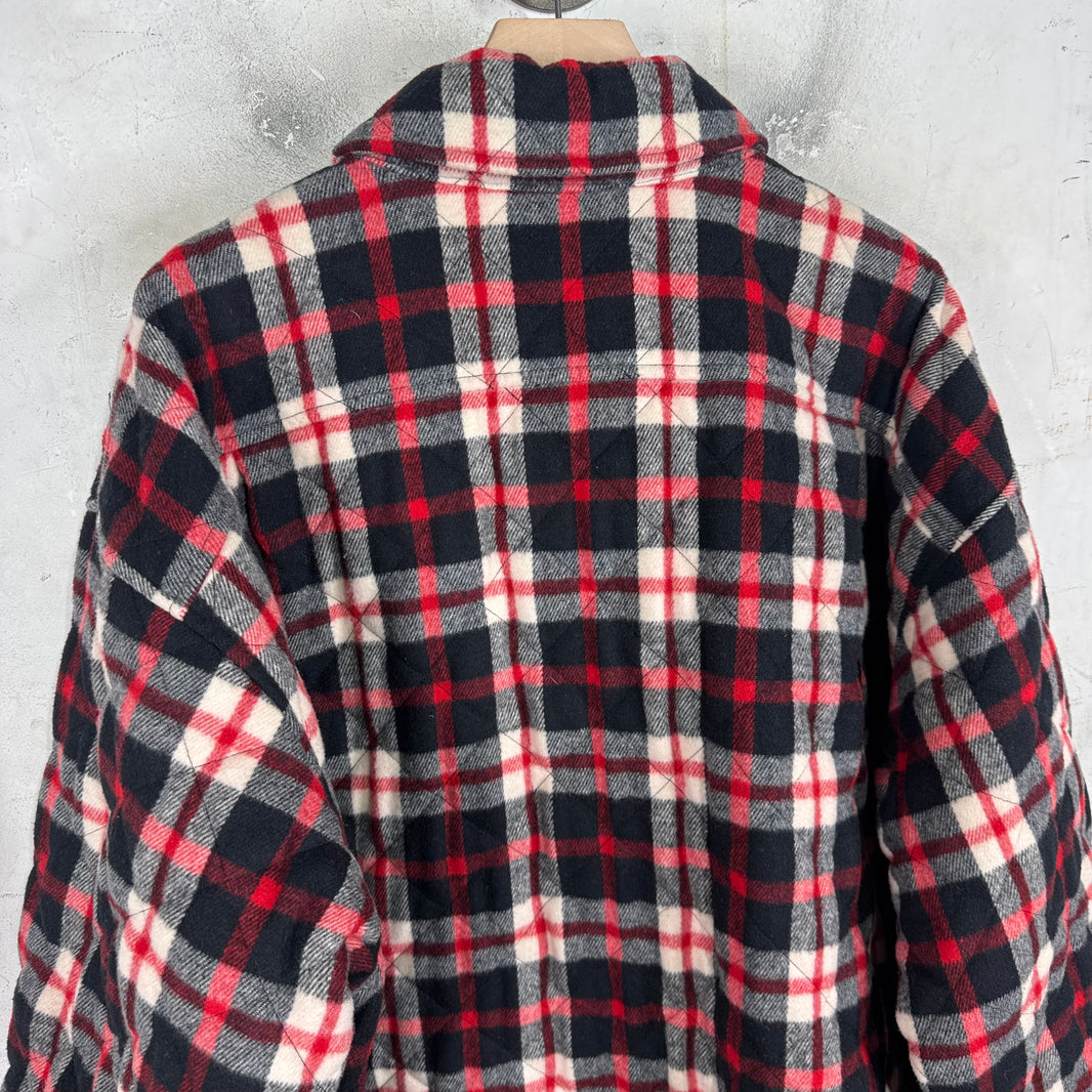 Balenciaga Heavy Plaid Snap Flannel Jacket