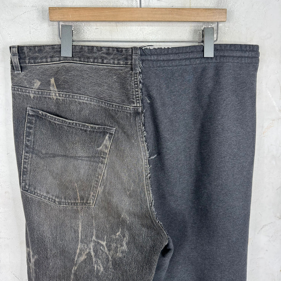 Balenciaga Hybrid Sweatpant/ Denim Drawstring Pants