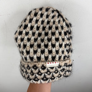 Marni Black/White Knit Beanie