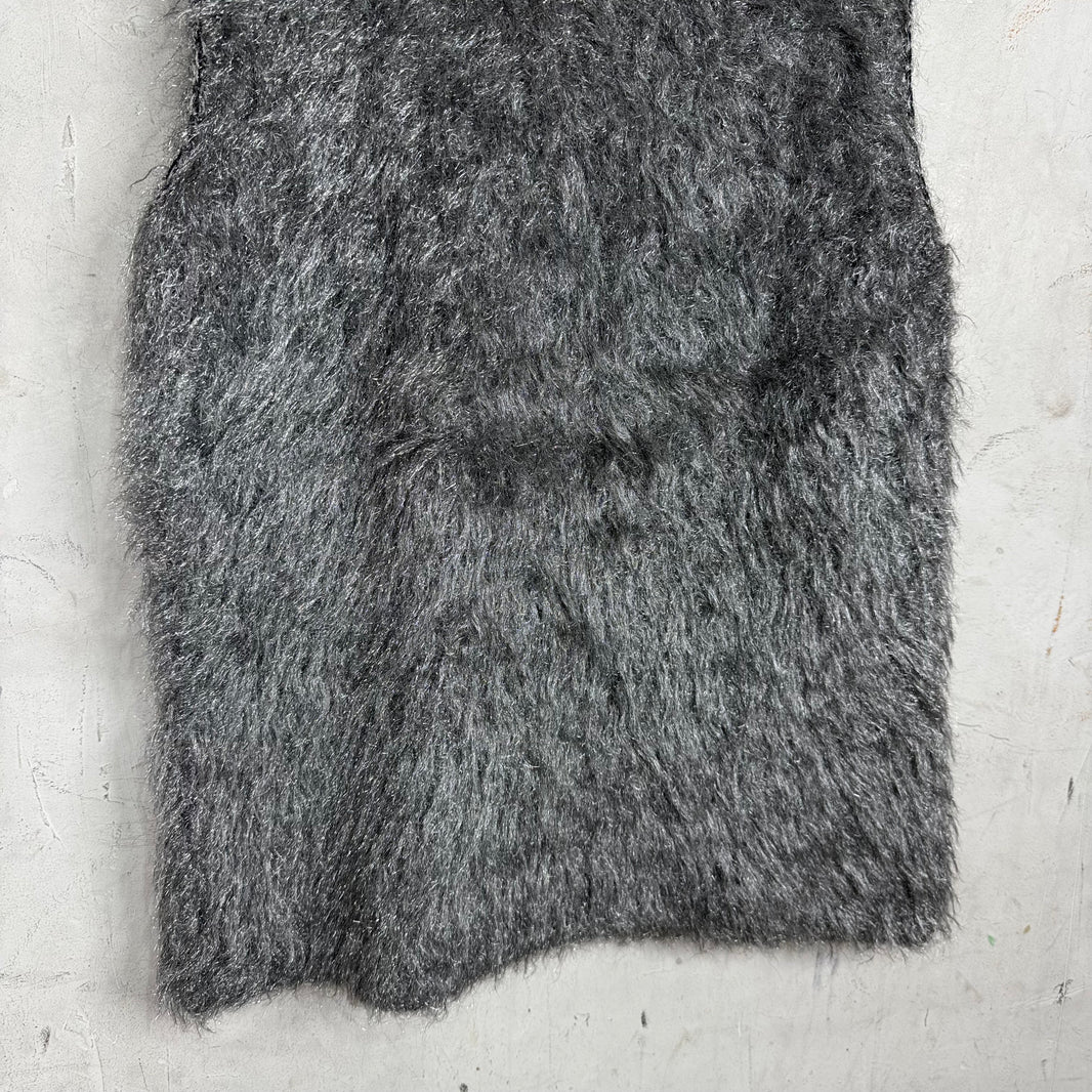 CDG Homme Plus Fuzzy Silver Sweater Vest