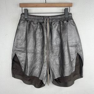 Rick Owens Leather Gunmetal Boxer Shorts