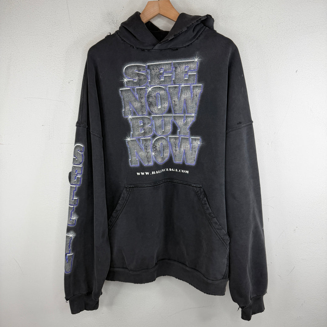 Balenciaga See Now Buy Now Distressed Hoodie