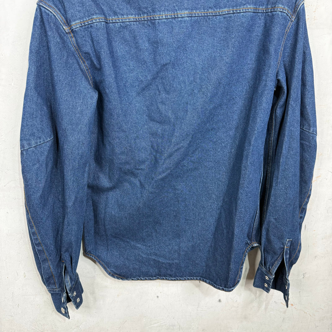Luar Padded Shoulder Denim Overshirt