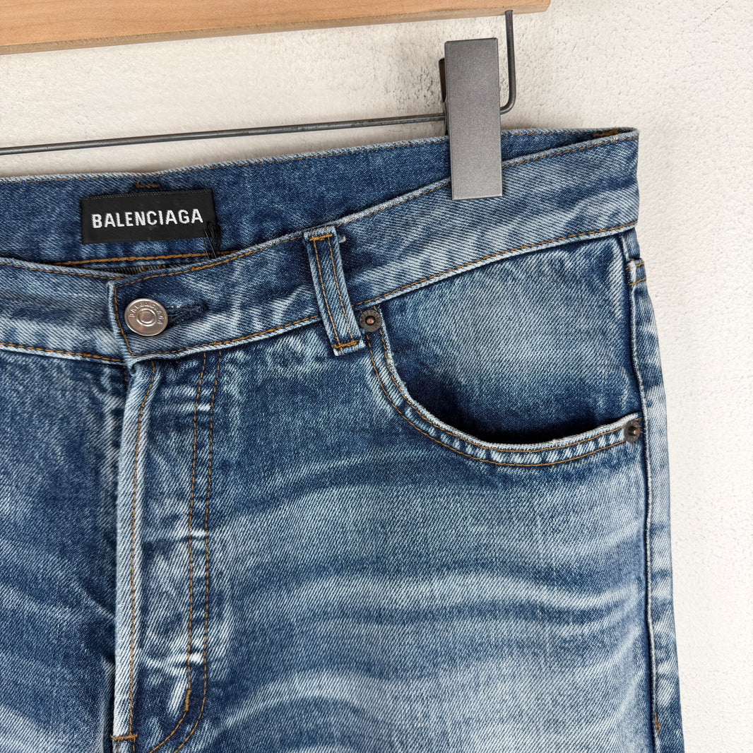 Balenciaga Blue Wash Bootcut Jeans